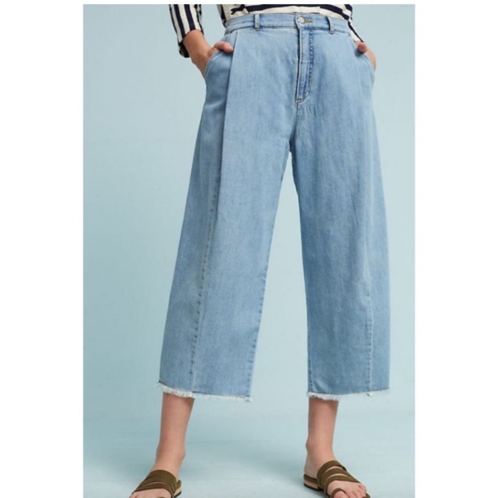 Pilcro Anthropologie Wide Leg Cropped Jeans